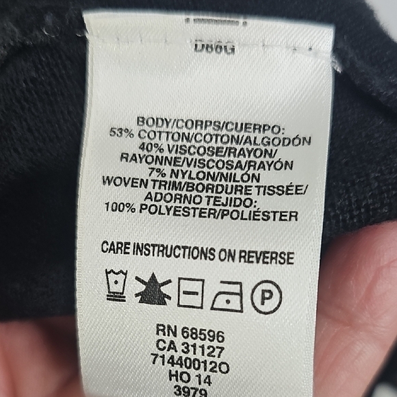 DKNYC Women's Black Sheer Hem Blouse Size XXL - Picture 8 of 9